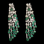 Emerald and Diamond Cocktail Earrings