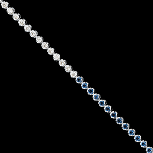 
            
                Load image into Gallery viewer, Half Sapphire Half Diamonds Tennis Bracelet
            
        