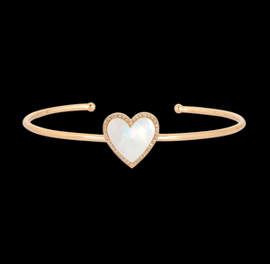 
            
                Load image into Gallery viewer, Mother of Pearl Heart Cuff
            
        