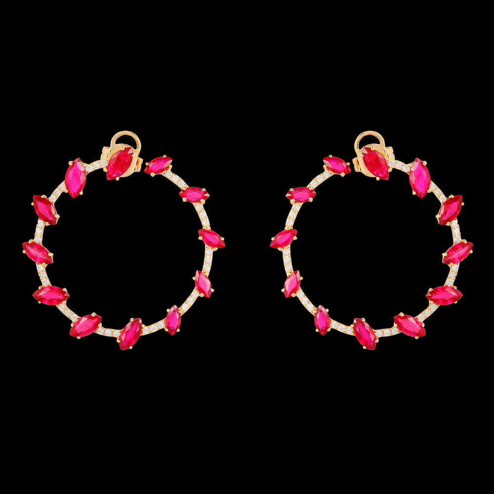 Inside Out Ruby Earrings