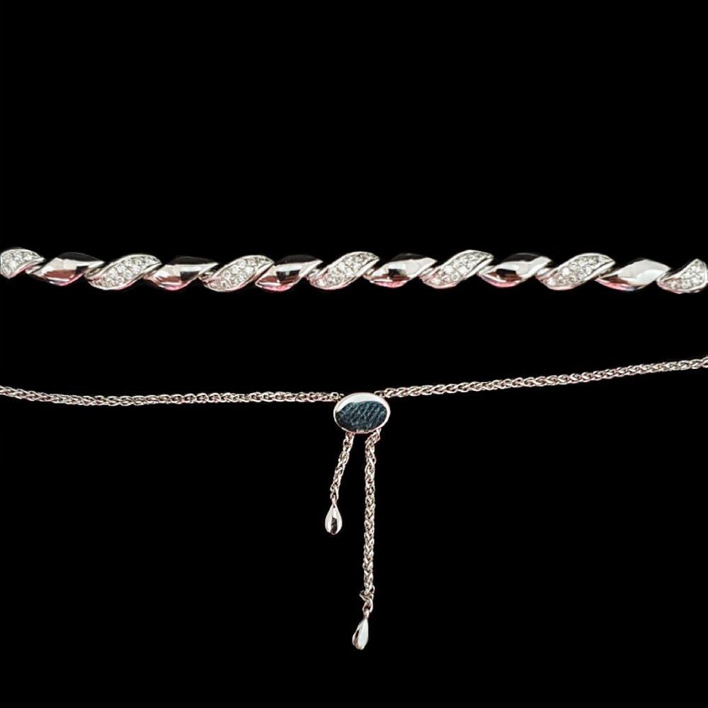 
            
                Load image into Gallery viewer, White Gold And Diamond Fun Bracelet
            
        