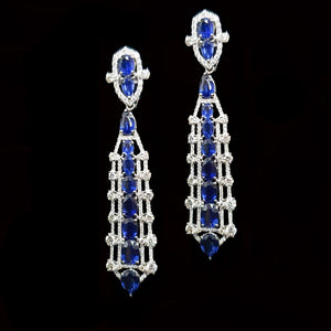 Sapphire and Diamond Modern Earings