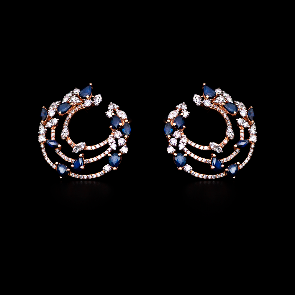 
            
                Load image into Gallery viewer, Inside-Out Sapphire Earrings
            
        