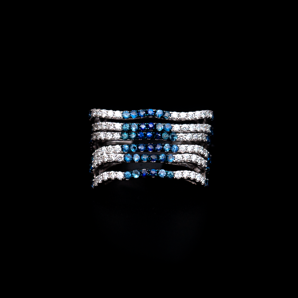 
            
                Load image into Gallery viewer, Sapphire Wavy Ring
            
        