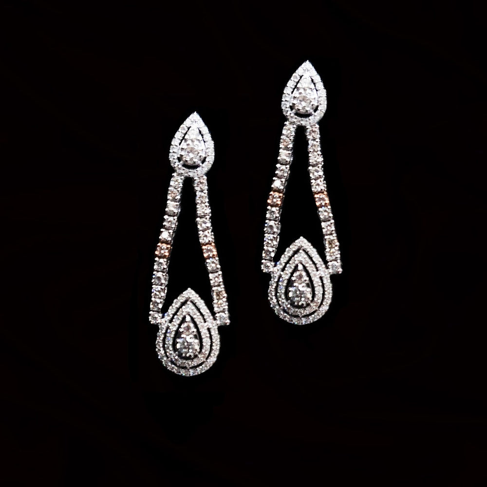 Modern Drop Diamond Earrings