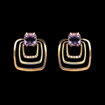 Amethyst Square Earrings