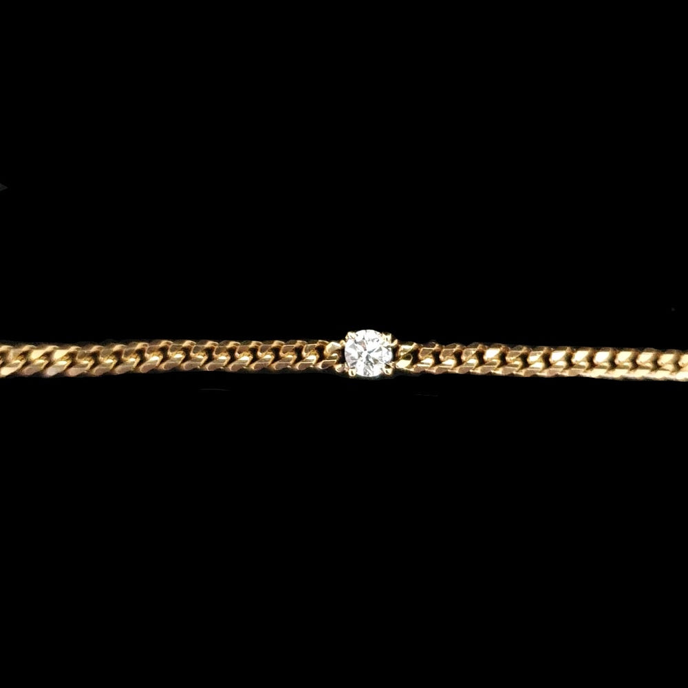 Cuban Link Round Diamond Bracelet