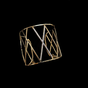 
            
                Load image into Gallery viewer, X Gold Bangle.
            
        