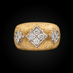Brushed Gold and Diamond Ring