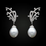 South Sea Pearls and Diamond Modern Earrings