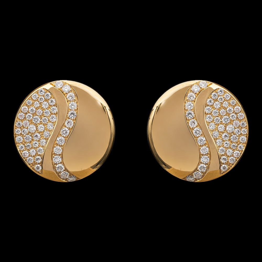 Ying Yang Gold Earrings