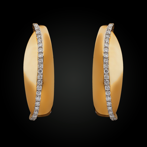 Gold and Diamond Line Hoops