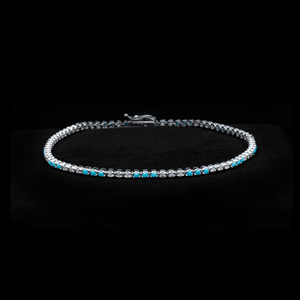 
            
                Load image into Gallery viewer, Turquoise and Diamond Tennis Bracelet
            
        