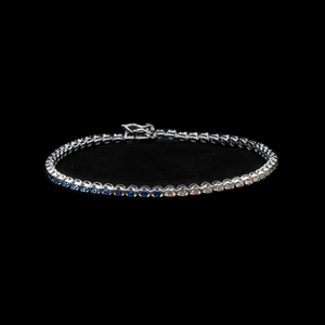 
            
                Load image into Gallery viewer, Half Sapphire Half Diamonds Tennis Bracelet
            
        