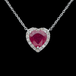 Heart Shape Ruby Necklace