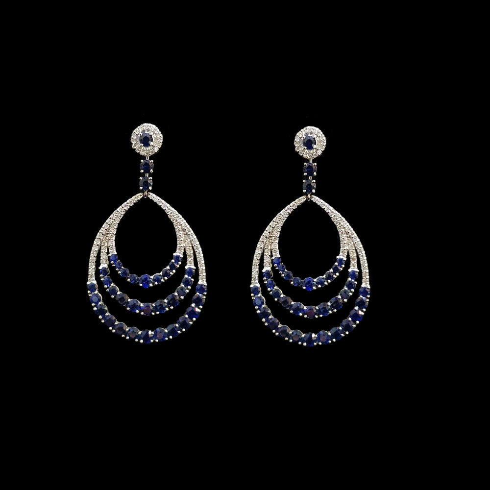 
            
                Load image into Gallery viewer, Blue Sapphire Circled Earrings
            
        