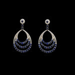Blue Sapphire Circled Earrings