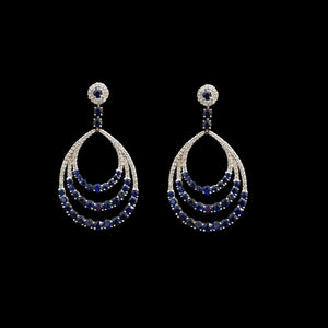 
            
                Load image into Gallery viewer, Blue Sapphire Circled Earrings
            
        